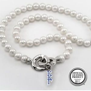 M Lahart & Co. Pearl necklace with Kappa charm